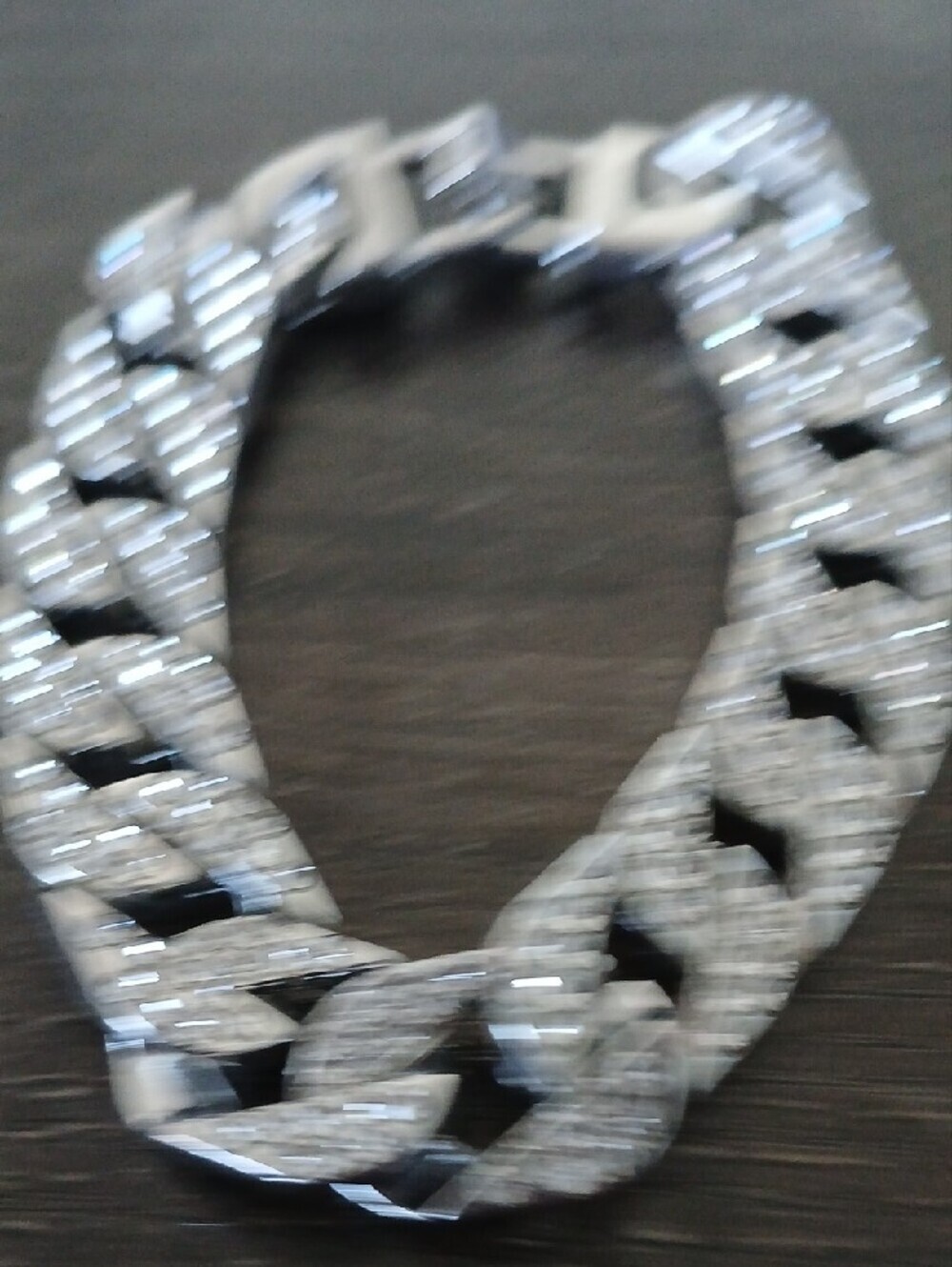 Rhinestone Pavé Silver-Tone Curb Link Bracelet - Picture 5 of 5